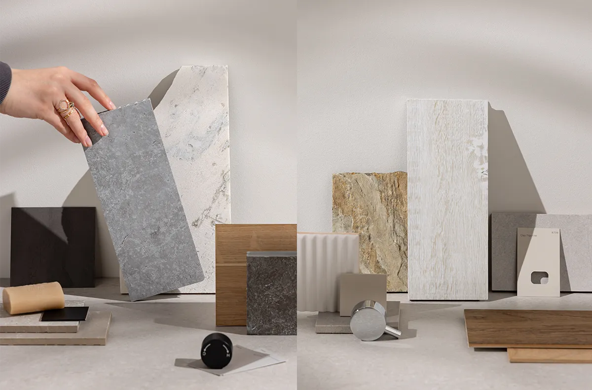 image to show the nature inspired sample options for the sivara pvc range 
