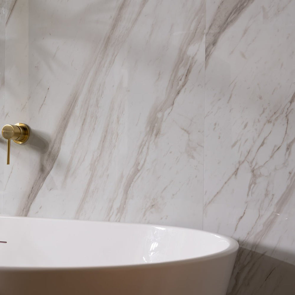 Elemence Calacatta Cream Marble Effect Shower Panel ??? Naturewall