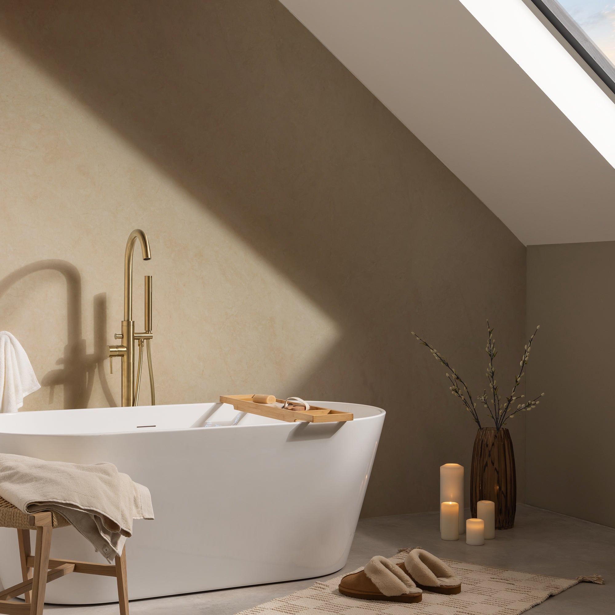 Elemence Chalk Beige Marble Effect Waterproof Shower Panel