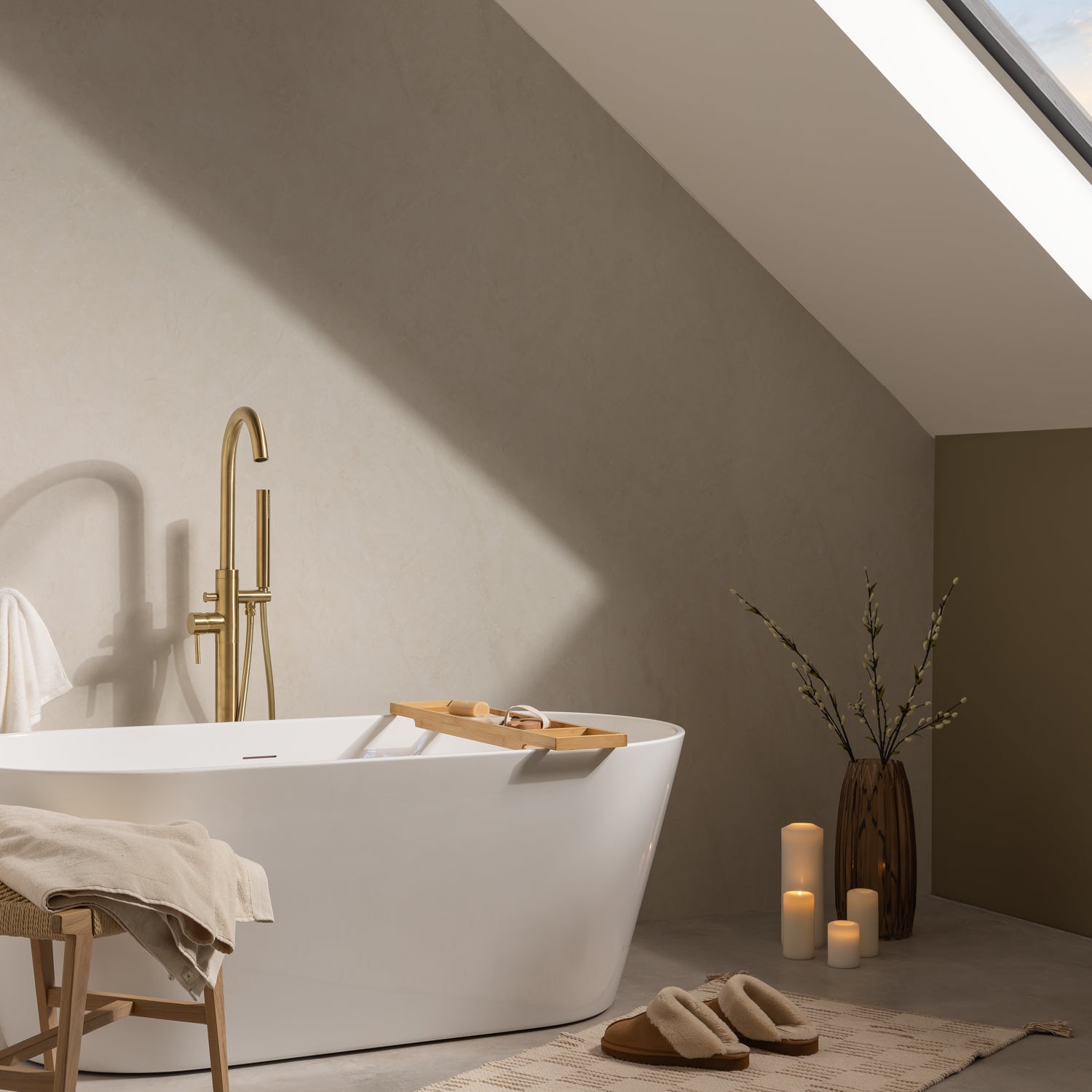 Elemence Chalk Beige Marble Effect Waterproof Shower Panel