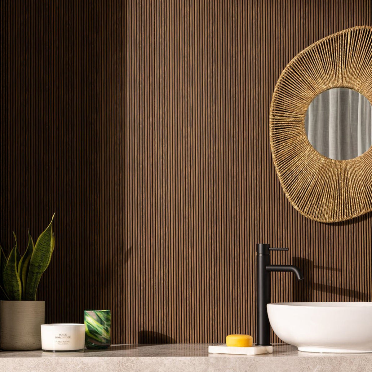 Milislat Waterproof Deep Walnut Panel | Naturewall