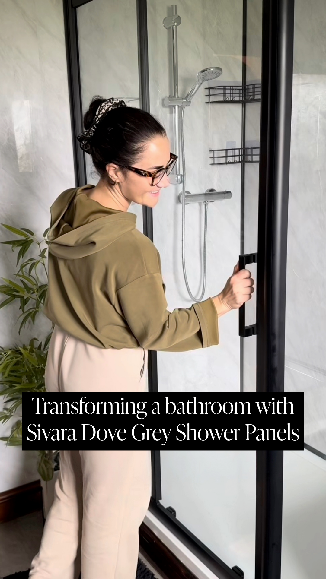 image of person installing shower panels 