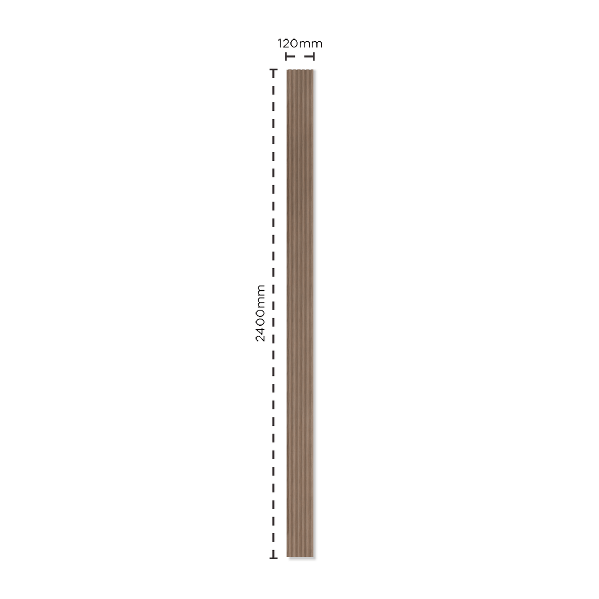 Reeded Fine Waterproof Walnut Panel | Naturewall