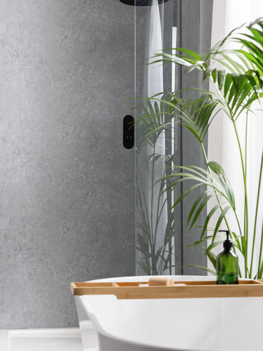 image to show fossil grey pvc panels in a bathroom setting 