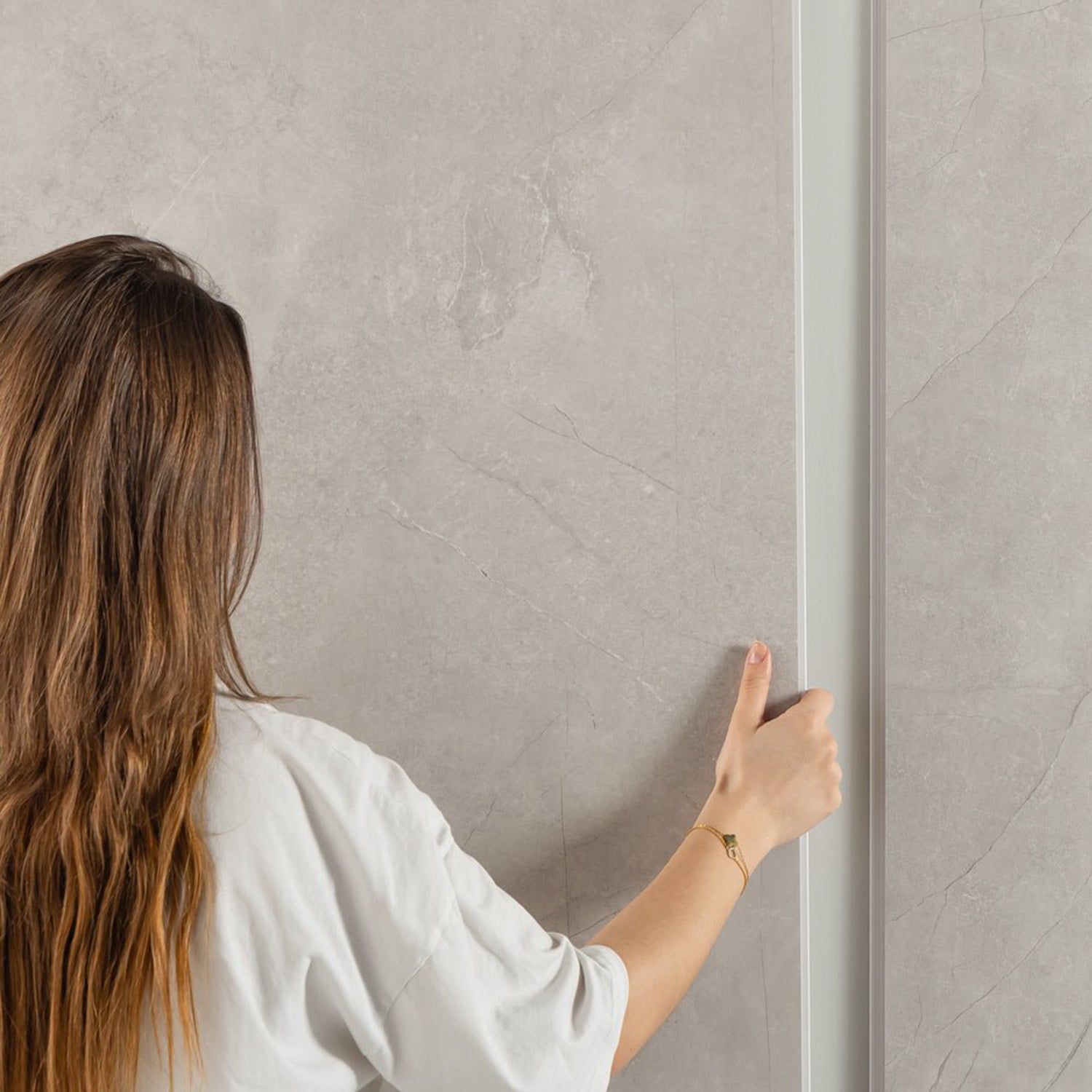 Sivara Natural Stone Marble Effect PVC Waterproof Shower Panel | Naturewall