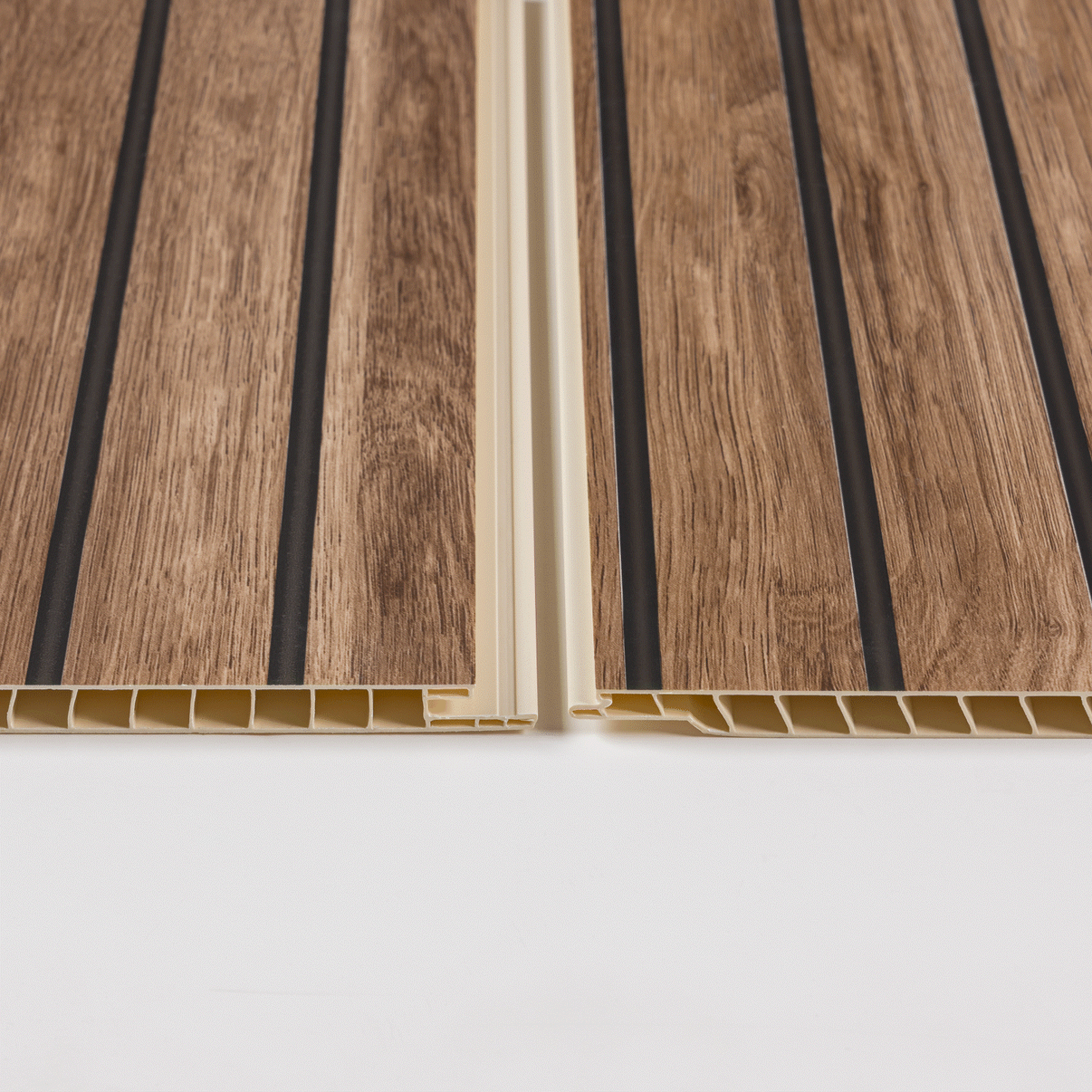 Sivara Deep Walnut Slatted Wood Effect PVC Waterproof Shower Panel ...