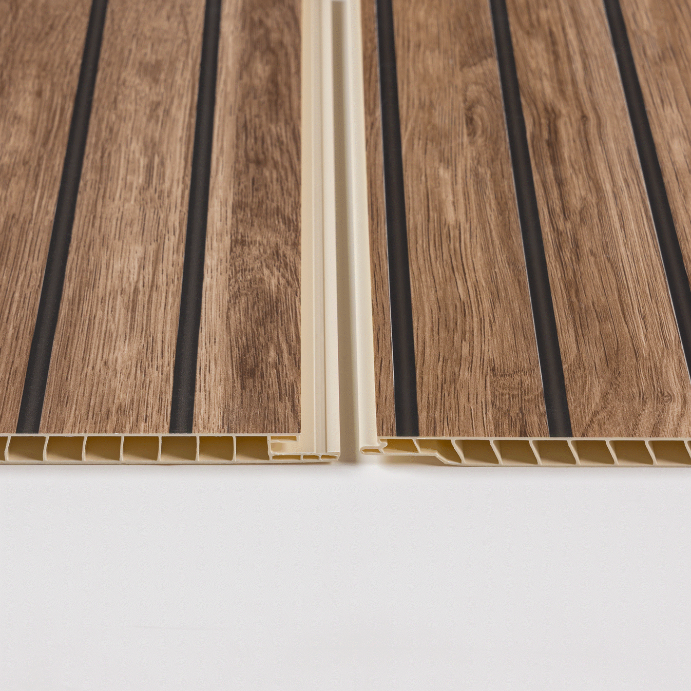 Sivara Deep Walnut Slatted Wood Effect PVC Waterproof Shower Panel ...