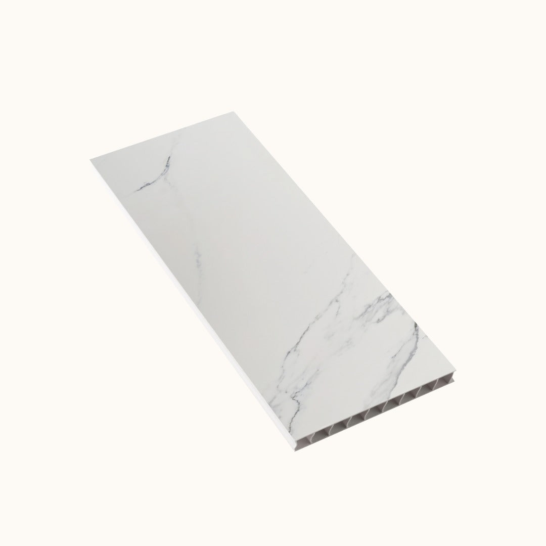 Sivara Carrara White Marble PVC Waterproof Sample