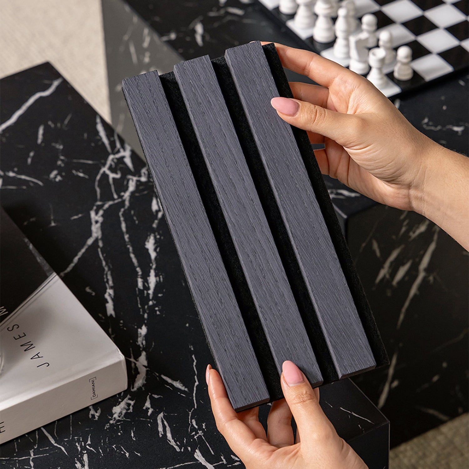 SlatWall Acoustic Charcoal Sample