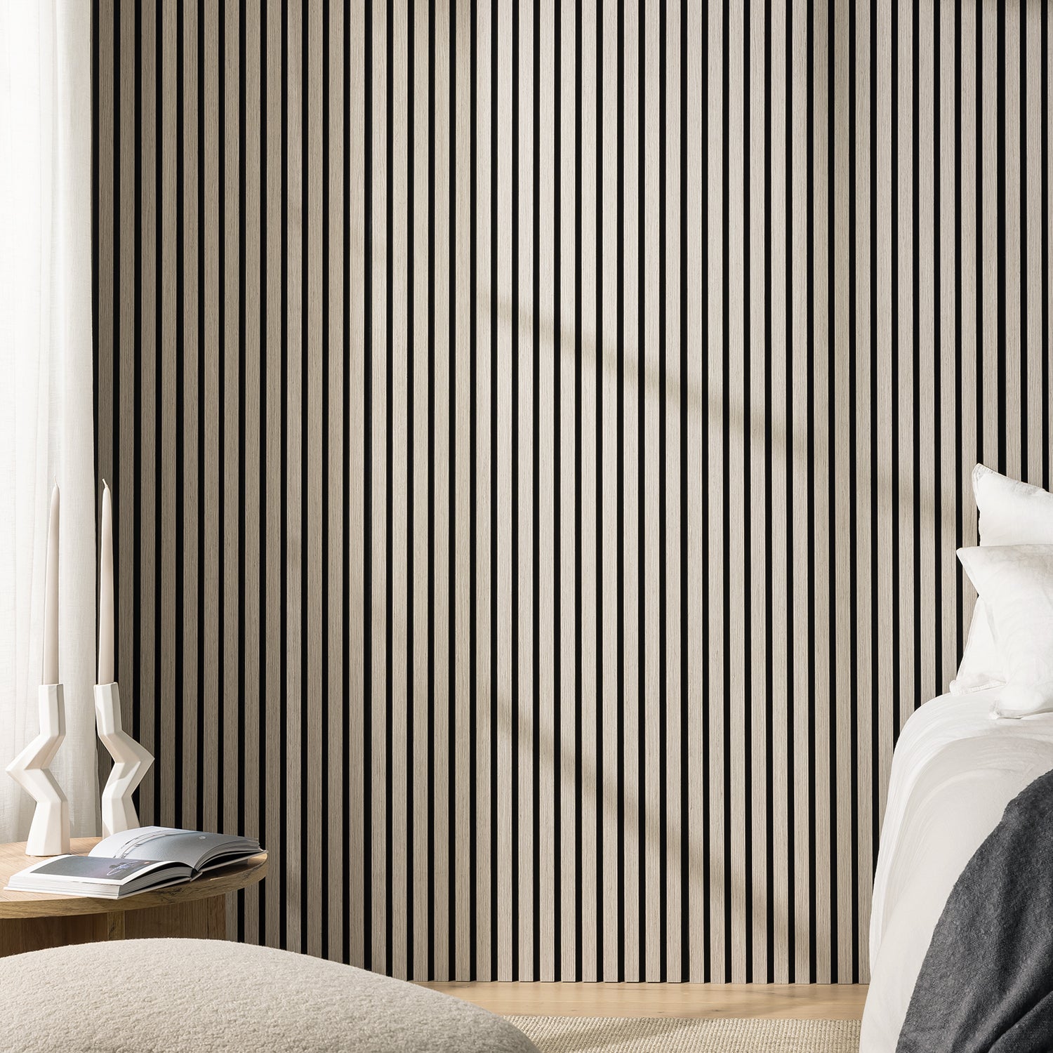 SlatWall Acoustic Grey Oak Panel