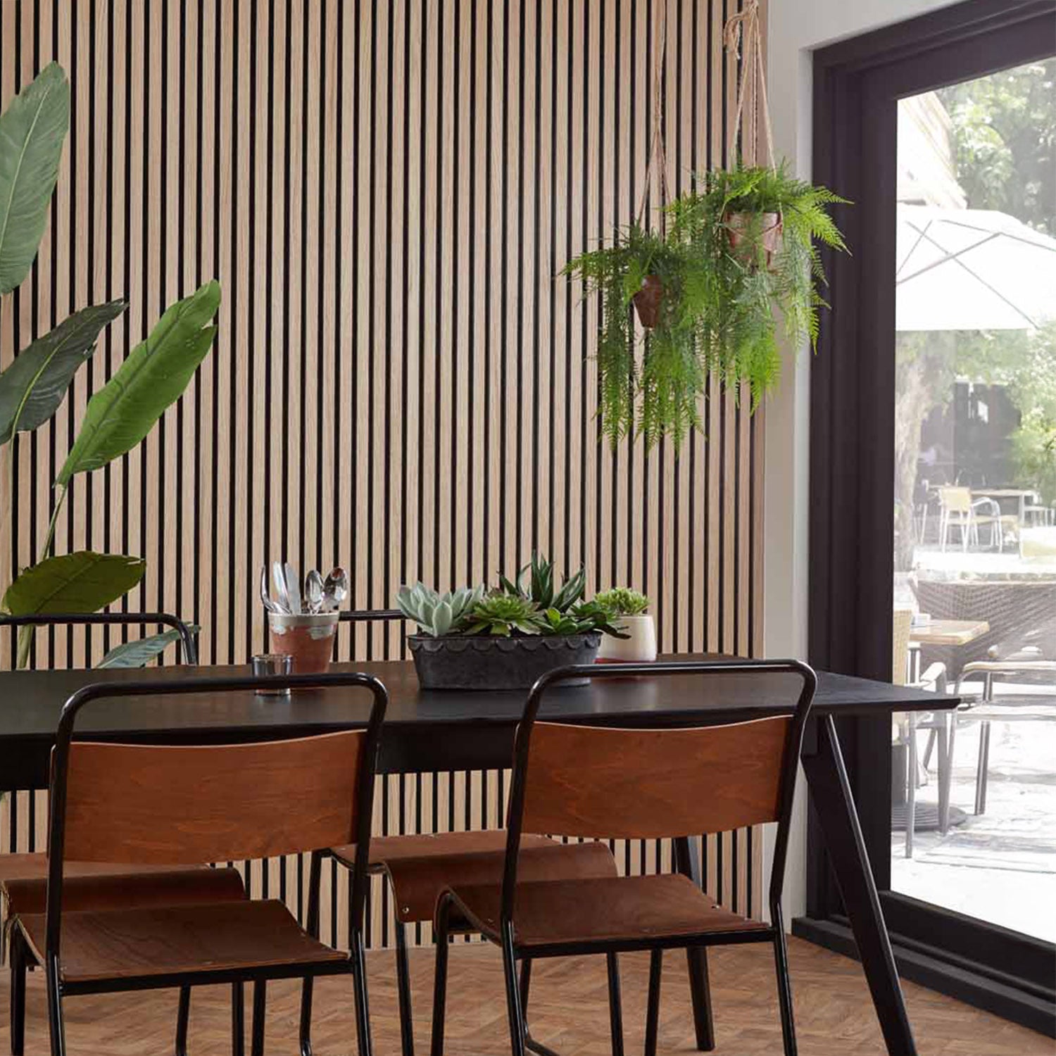 SlatWall Acoustic Natural Oak and Black
