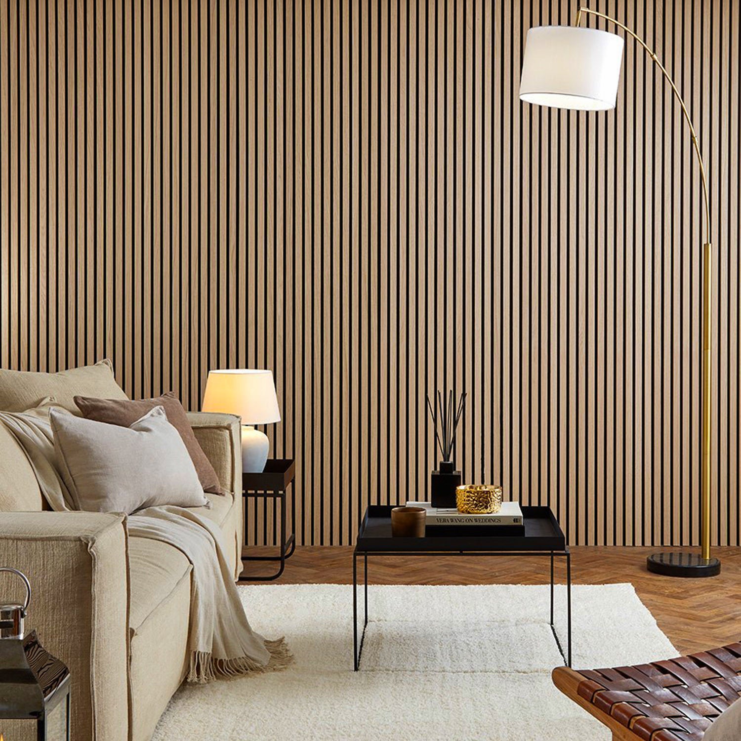 SlatWall Acoustic Oiled Oak and Black