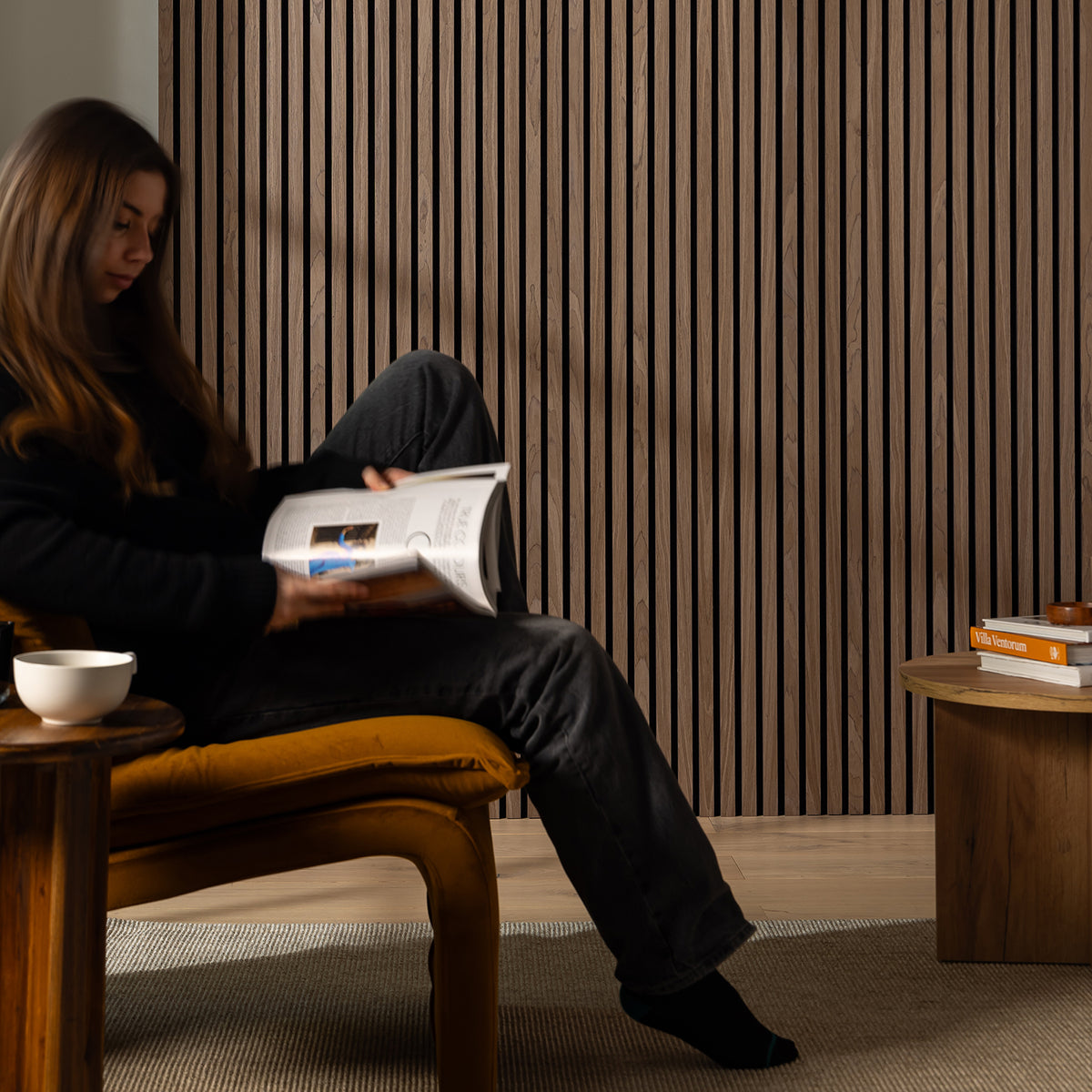 SlatWall Acoustic Oiled Walnut Panel | Naturewall