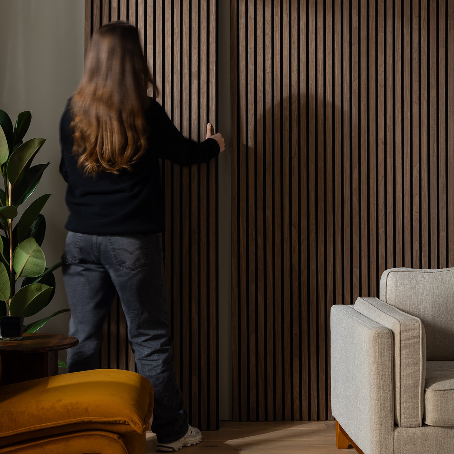 SlatWall Acoustic Oield Walnut Panel | Naturewall