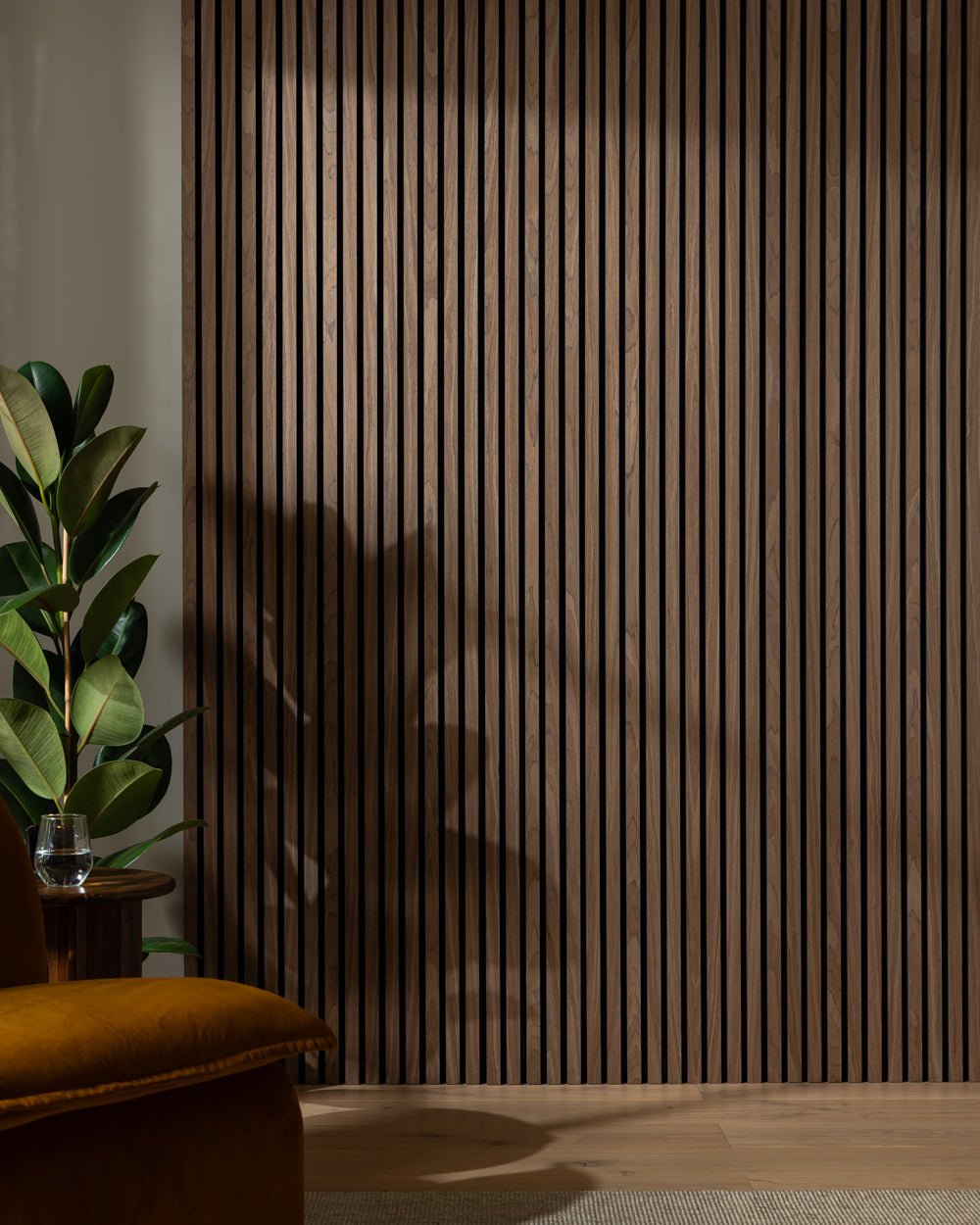 SlatWall Oiled Walnut Acoustic Panel | Naturewall