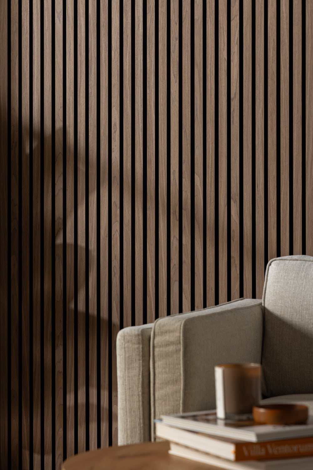 SlatWall Oiled Walnut Acoustic Panel | Naturewall