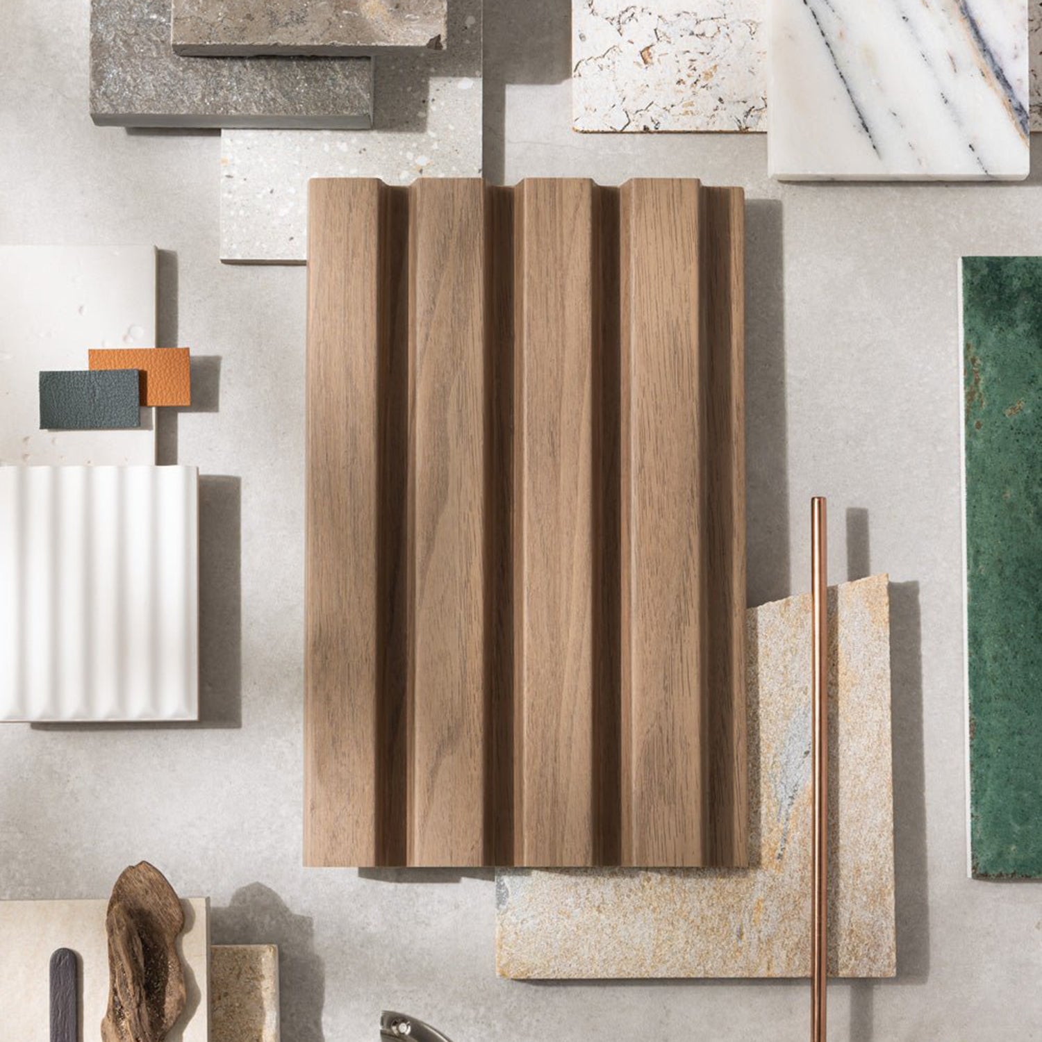 SlatWall Waterproof Walnut Sample