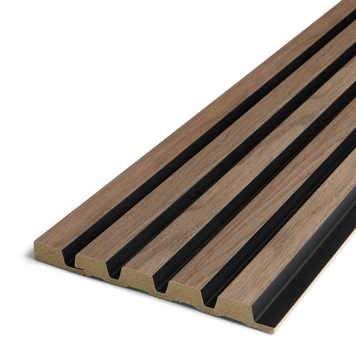 SlatWall Waterproof Walnut & Black End Cap | Naturewall