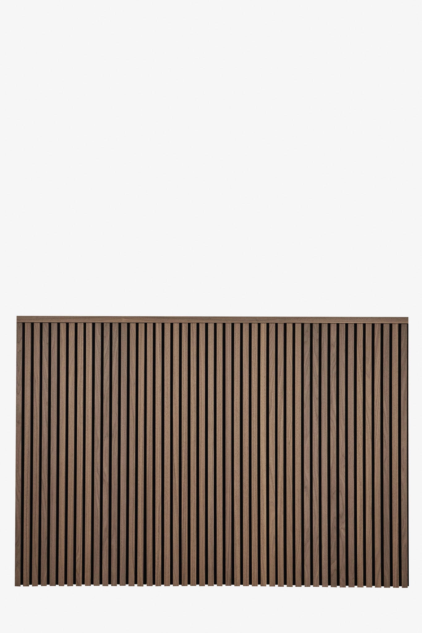 slatwall walnut top trim on walnut midi panels
