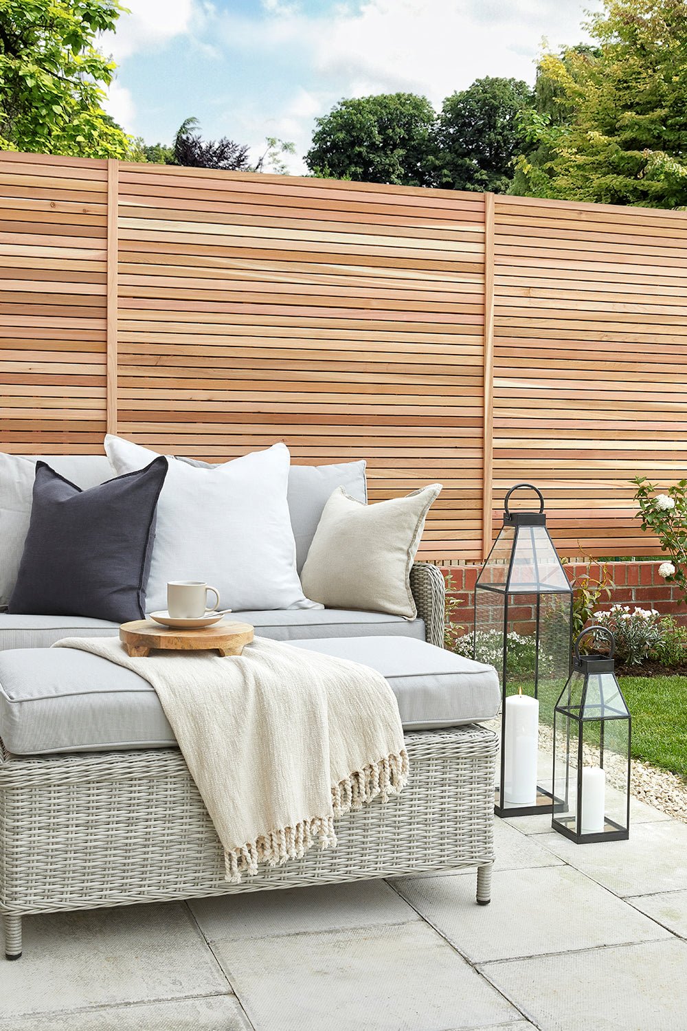 Cedar Slatted Fence Panel (6ft modular bundle)