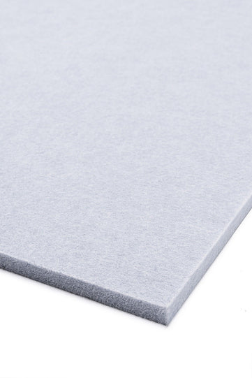 Cut out view of grey acoustic felt sheets