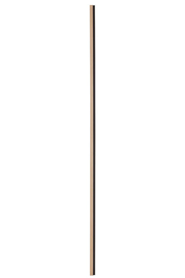 Single Natural Oak and Black SlatWall end cap, displaying tongue.