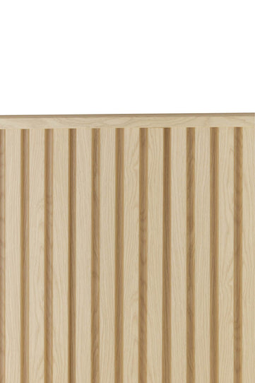 SlatWall Waterproof Natural Oak panel with Individual slat on the top as a top trim