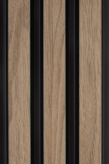 close up of waterproof walnut SlatWall panel from Naturewall.