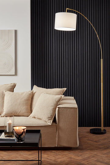 Charcoal Black Acoustic SlatWall Panels from Naturewall in a living room setting.


