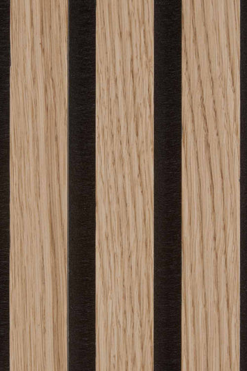 Texture of the Natural Oak and Black Acoustic SlatWall Panel from Naturewall.