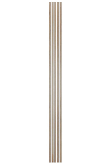 five individual washed oak slats next to one another