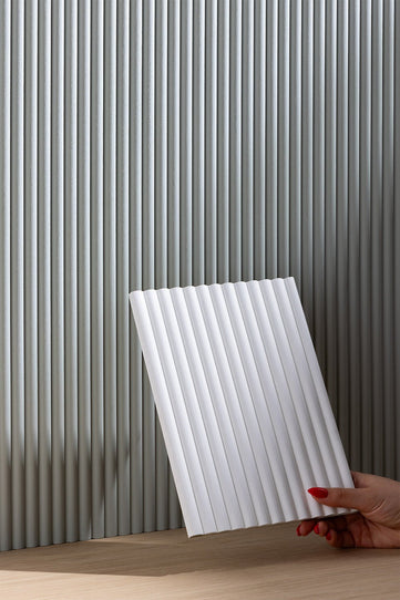 image to show reeded panel sample next to the product 

