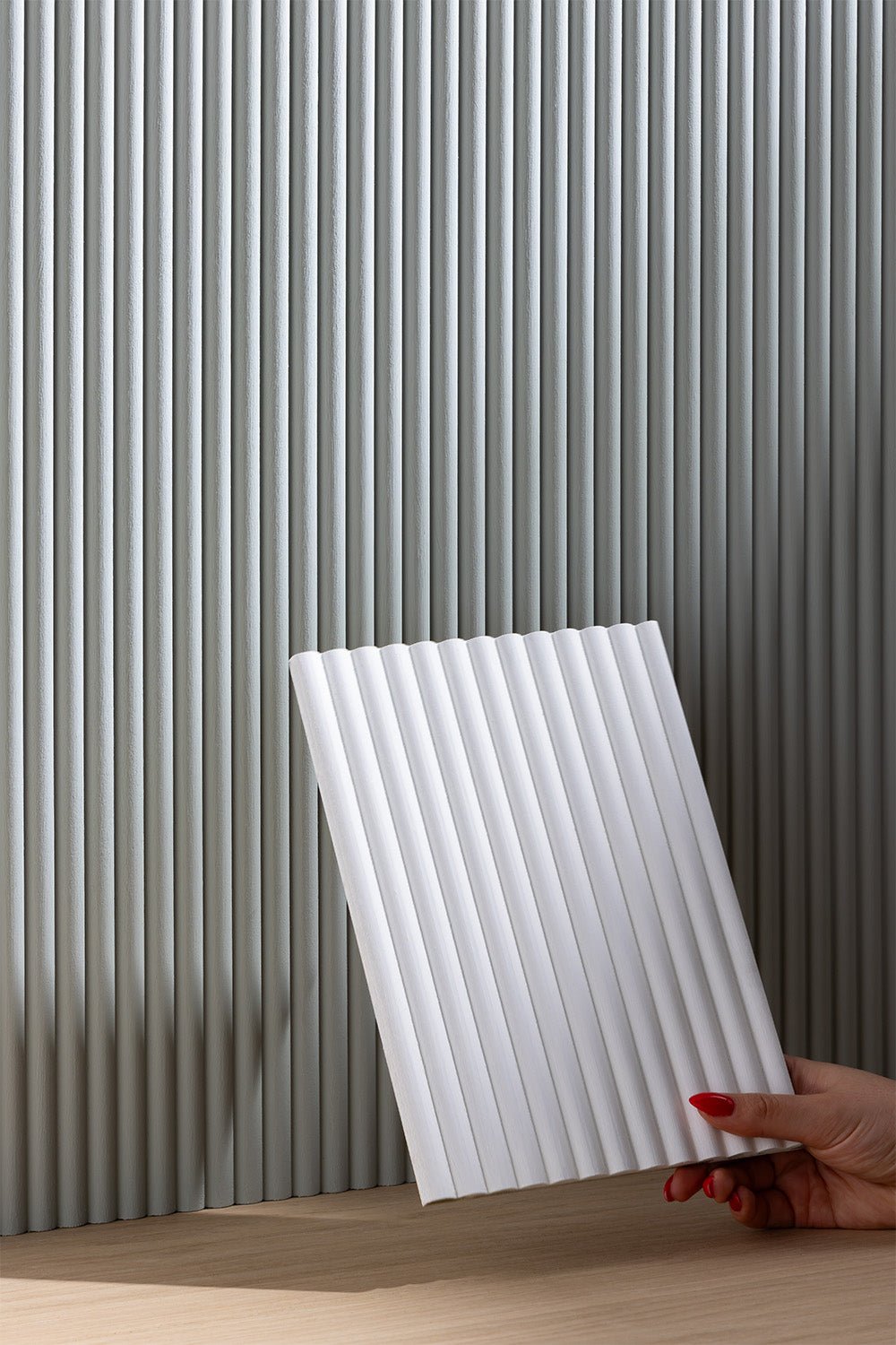image to show reeded panel sample next to the product 
