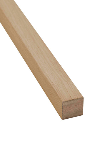 close up of slatwall natural oak top trim with veneer on 3 sides

